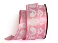 UT007-25-3077-white Лента атласная с рисунком 25мм (рулон 20 ярдов = 18 метров)