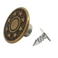 Пуговицы джинсовые 17мм Сталь ЗВЕЗДЫ цв.антик (уп.1000)1