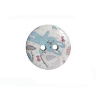 Пуговица деревянная, Мультяшные персонажи 18мм (Зайчик 5)