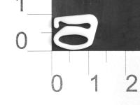 Розн.уп. Крючок для бюстгальтера Пластик 809S белый  ш.8мм (уп.50 шт.)