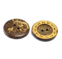 Пуговицы кокос  CY 0219 16L-10мм2 прок.цв. Натуральный(уп.1000 шт)