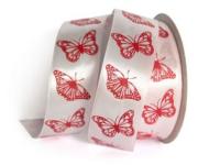 UT011-25-3052-095 Лента атласная с рисунком 25мм (рулон 20 ярдов = 18 метров)