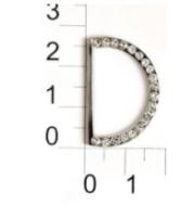 9882К никель со стразами пряжка металлическая 