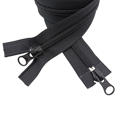 Молния спиральная(Витая) Т7 120см, 2замка  цв.322 черная ( уп.50 шт.)3