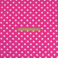 Ткань Кашибо горох 1,2см розовый/белый арт. 5053