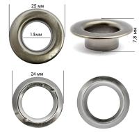 Люверсы сталь New Star №28 (_ 13мм, h 7,8мм) цв. никель черный уп. 1000шт