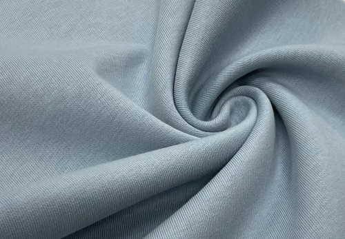  Ткань Футер 3-х нитка г/к с начесом 260гр.кв.м, 70% Хб+30% ПЭ, пенье, цв. Голубой туман  ТриКатушки