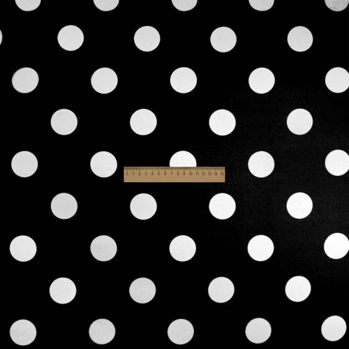  Ткань Кашибо горох 4,2см черный/белый арт. 5053  ТриКатушки
