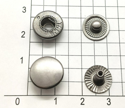  Кнопка Альфа 12,5мм сталь цв. Черный Никель  (уп 720 шт) Tals(Турция)  ТриКатушки