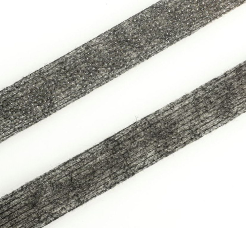  Лента нитепрошивная клеевая по долевой 15мм цв.чёрный (рул.100 м.)  ТриКатушки