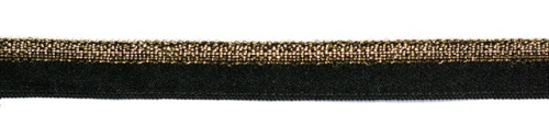  6423 черный/золото резинка бельевая 12мм (намотка 144 ярда = 131,7 метра)  ТриКатушки