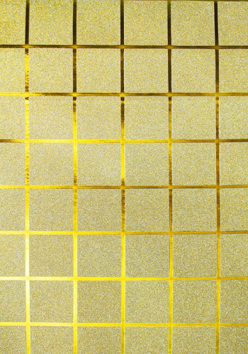  Бумага упаковочная "клетка металл" в листах, 60*60см, упаковка 20 листов, цвет 03 золото/серебро  ТриКатушки