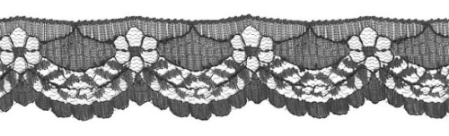  360 черный кружево-капрон 43мм (намотка 27,4 метров)  ТриКатушки