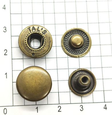  Кнопка 15мм Альфа сталь цв.Антик (уп 720шт) Tals(Турция)  ТриКатушки