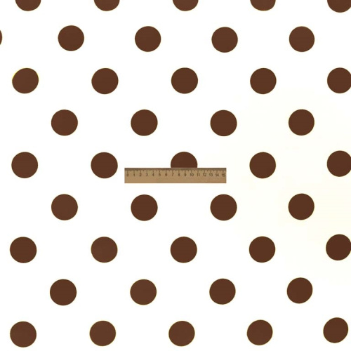  Ткань Кашибо горох 4,2см белый/коричневый арт. 5053  ТриКатушки