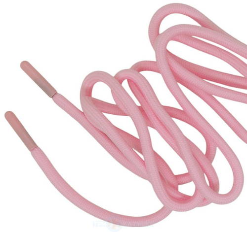 Шнурок круглый 6мм (пласт.наконеч.) 150см (уп.100шт) розовый 134  ТриКатушки