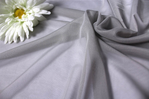  Сетка стрейч ш.150 ,пл.130,100%ПЭ арт.5000 цв.801 серый  ТриКатушки