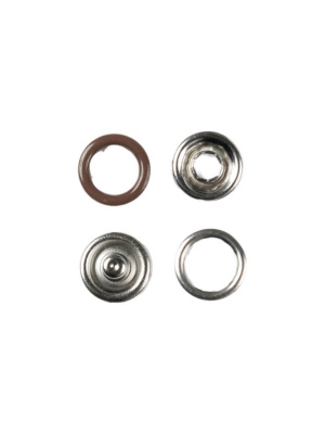  Кнопка рубашечная (кольцо) нерж 10,5мм, эмаль цв.темно-коричневый 301 уп. 1440шт  ТриКатушки