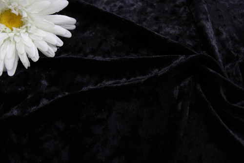  Ткань 3002 Бархат стрейч крэш, ш.160см, цв. 999  ТриКатушки