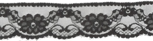  777 черный кружево-капрон 50мм (намотка 27,4 метров)  ТриКатушки