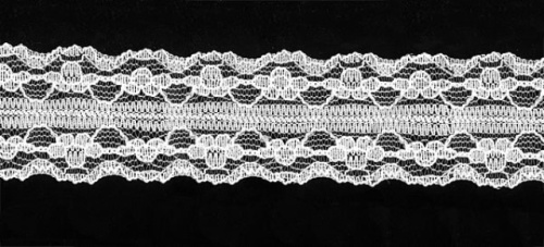  125-2 белый кружево-капрон 25мм (намотка 27,43 метров)  ТриКатушки