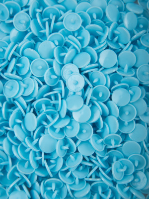  Кнопка пластиковая трикотажная 12,5 х 10 мм, цв. 198 небесно-голубой (уп.1000 шт)F  ТриКатушки