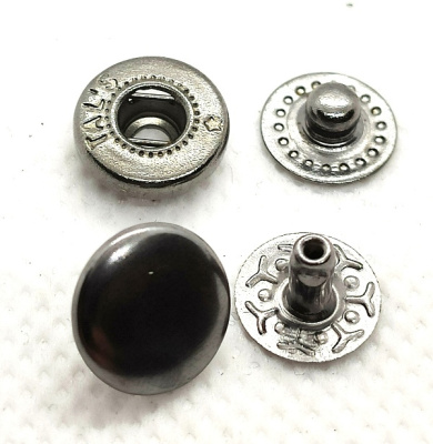  Кнопка VT-2 (10 мм) Альфа сталь цв. Черный Никель (уп 720 шт) Tals  ТриКатушки