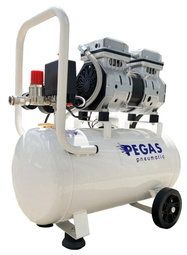  Бесшумный компрессор Pegas PG-801 безмасляный - 24 л  ТриКатушки