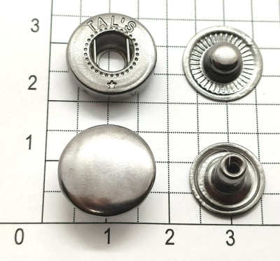  Кнопка 15мм Альфа сталь цв. Черный Никель  (уп 720шт) Tals(Турция)  ТриКатушки