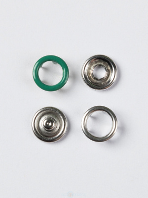  Кнопка рубашечная (кольцо) 9,5 мм - эмаль 260/1440 шт., цв. зелёный (трава) TALS  ТриКатушки