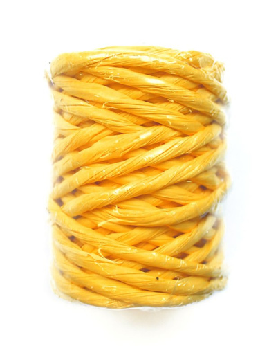  Шнур для упаковки "бумага" 5мм (упаковка 14 метров) цв. №07 лимон  ТриКатушки