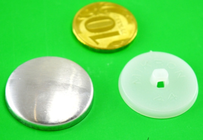  Заготовка для обтяжки пуговиц №44 (28мм) пластик цв. белый (уп 250шт)  ТриКатушки