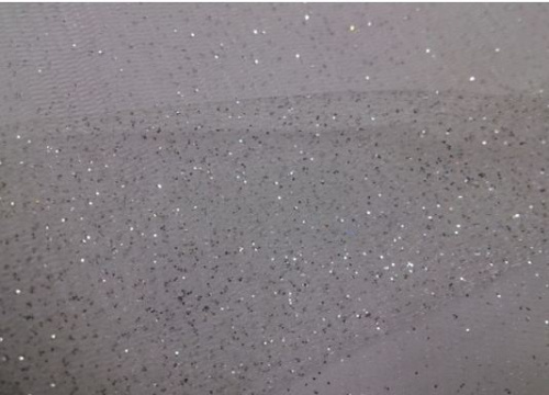  Ткань 5027 Сетка с блеском, №000 белый  ТриКатушки