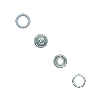  Кнопка рубашечная (кольцо) 9,5 мм - эмаль 521/1440 шт., цв. св.серый NS  ТриКатушки