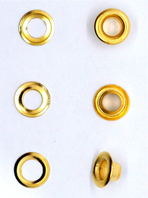  Люверсы №3 5мм сталь золото (уп 100 шт) "Proknopka"  ТриКатушки