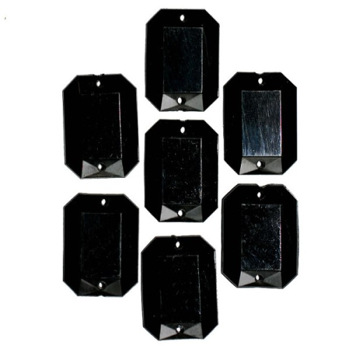  0052 13*18мм черный Стразы пришивные "Квадрат" (упаковка 1000 штук)  ТриКатушки