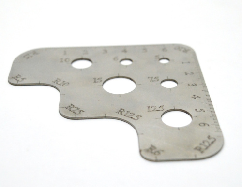  Лекало из нержавеющей стали с линейкой и радиусами ProKnopka  ТриКатушки