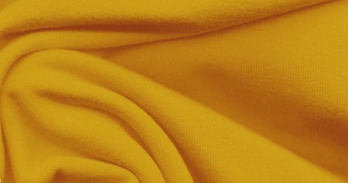  Ткань Футер 3-х нитка г/к с начесом 320гр.кв.м, 67% Хб+33% ПЭ, пенье, цв. Горчица  ТриКатушки