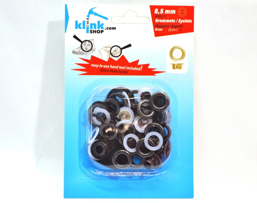  Люверсы в блистере НЕРЖ. №5 8,5мм цв. Оксид (уп.20 компл.)  ТриКатушки