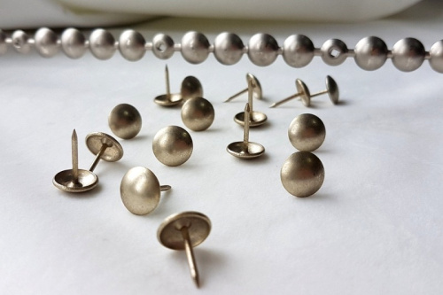  Молдинг мебельный с гвоздями 10мм ( уп.10 м.) цв. НИКЕЛЬ  ТриКатушки