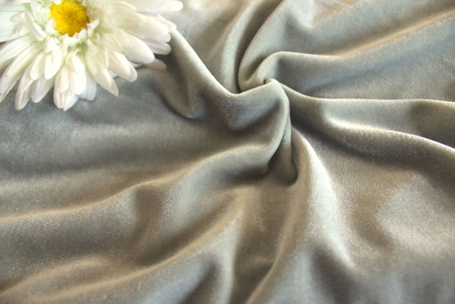  Ткань 3005 Бархат стрейч, ш.150см., №801 серый  ТриКатушки