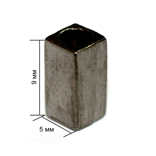  3852К черный никель концевик металл h=09мм (упаковка 500 штук)  ТриКатушки