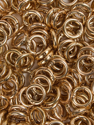  Кольцо-карабин KLDZ10 металл, 10х3,5 мм, цв.Золото (уп.10/100шт)  ТриКатушки