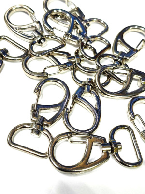  Карабин поворотный металл 20*48мм Никель (фас.10/100/200 штук)  ТриКатушки