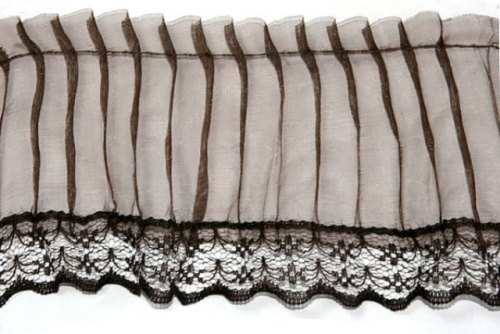  141 коричневый РЮШИ ширина 80мм (намотка 50 ярдов = 46 метров)  ТриКатушки