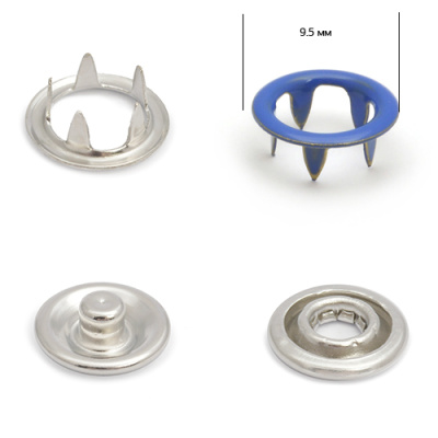  Кнопка рубашечная (кольцо) 9,5 мм - эмаль 340/1440 шт., цв. синий (василек, электрик) TALS  ТриКатушки