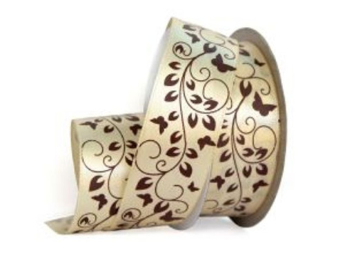  UT017-25-3006-139 Лента атласная с рисунком 25мм (рулон 20 ярдов = 18 метров)  ТриКатушки