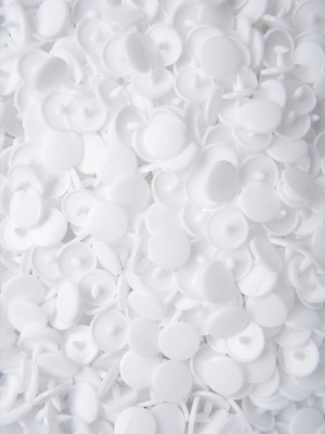  Кнопка пластиковая трикотажная 12,5 х 10 мм, цв. белый (уп.1000 шт)F  ТриКатушки