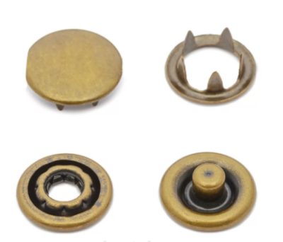  Кнопка (закрытая) 7,8 мм нержавейка , цв. Антик (уп.50 шт) ProKnopka  ТриКатушки