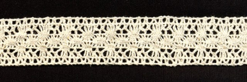  0063F бежевый кружево вязанное 25мм (намотка 20 ярдов = 18,3 метров)  ТриКатушки
